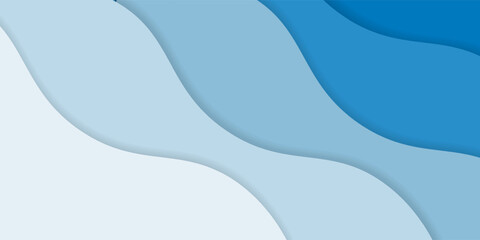 Layered Blue Abstract Waves Background. Modern trendy design in Vector Illustration