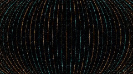 Abstract led flashing lights panel backdrop set, digital stream lines creating a curved vertical data flow, seamless loop video animation. Bulb, lamps, wall of lights motion graphics. - Powered by Adobe