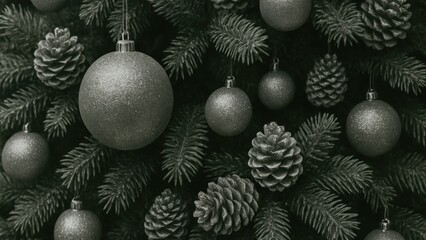 Festive evergreen holiday desktop wallpaper