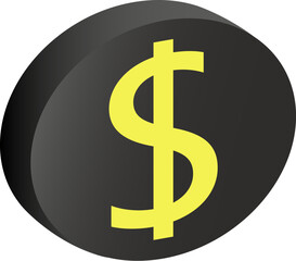 Dollar symbol. International currency. Dollar money coin icon. Vector