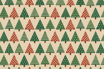 Festive geometric tree pattern background
