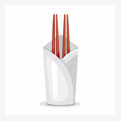 Pair of wooden chopsticks in paper sleeve