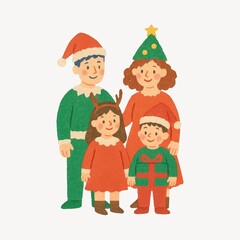 Fototapeta premium Festive family in holiday attire