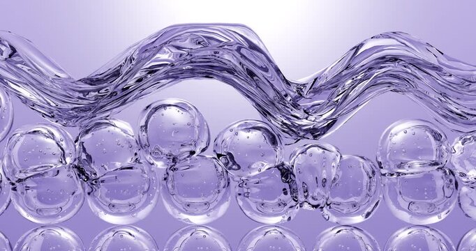 Collagen Activation and Skin Firming,  Purple Serum Cosmetic Concept.