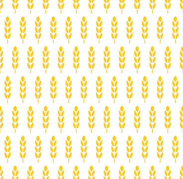  pixel wheat Seamless Pattern vector bread background  pixel art for 8 bit game