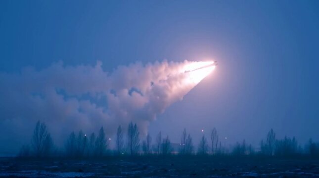 Flare munition. Smoke rocket. War. Air attack. Cluster munition