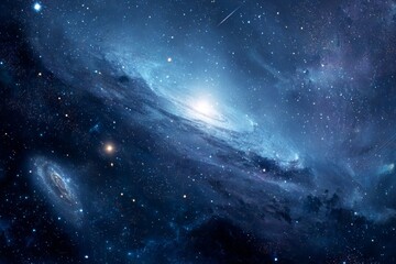 Obraz premium Stunning night sky collage featuring stars and elements of space, science, and education