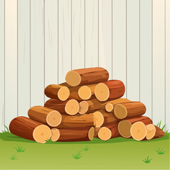 Pile of firewood beside wall