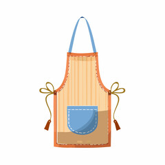 Cotton apron hanging on hook