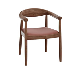 Dining wooden chair in transparent background