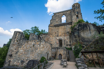 Ruins of castle Oybin in Germany
