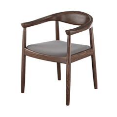 Dining wooden chair in transparent background