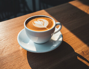 Obraz premium secangkir kopi latte bernuansa hangat
