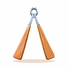 Pair of wooden tongs