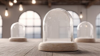 an empty scene featuring blank mockup template personalized snow globes with custom images creating an ideal product mockup space 