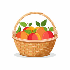 Basket of ripe peaches