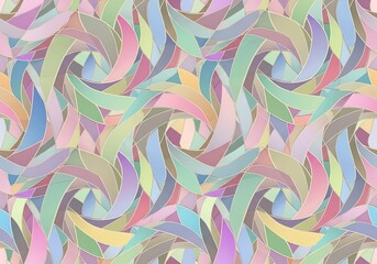 Gentle Pastel Tones, Swirling Mosaic Design, Seamless Abstract Pattern