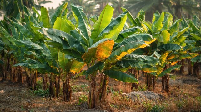 Banana species Kluai Namwa Dang or new bicolor plant