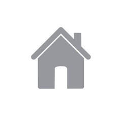 Fototapeta premium Simple House Icon with Chimney Minimalist Home Symbol