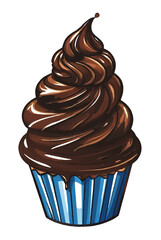 chocolate cream dessert cartoon vector illustration