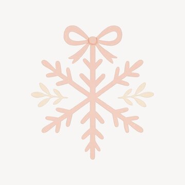 Elegant pink snowflake illustration.