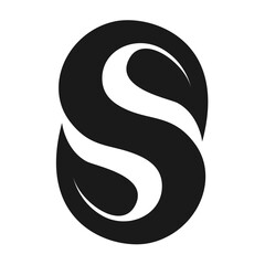 Naklejka premium Letter S Monogram Logo | Elegant Black Minimal Typography Symbol | Modern Branding Design
