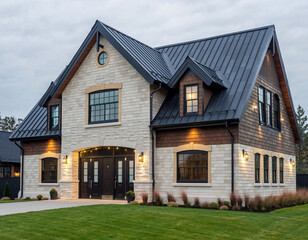 Luxury home exterior . modern dream house design.