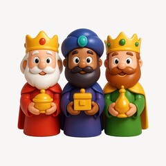 Obraz premium Three wise men cartoon illustration.