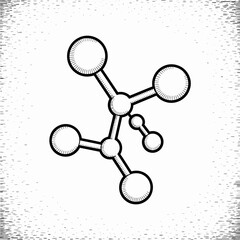 Molecule Sketch Illustration Chemistry Science Structure Atomic Bonds Scientific Diagram Molecular Model Connection Design