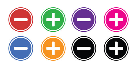 Plus and minus Icon set, Vector icon