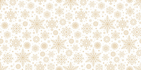 Cute vector snowflakes seamless pattern, great for decorations, wrapping, print.