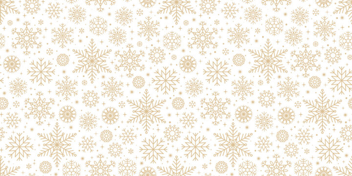 Cute vector snowflakes seamless pattern, great for decorations, wrapping, print.