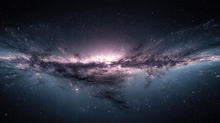 Vast cosmic nebula with swirling stars and galactic core