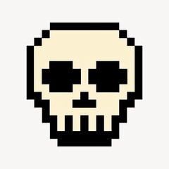 Fototapeta premium Retro pixel art skull illustration.