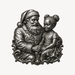 Obraz premium Santa with child illustration