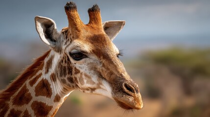 Obraz premium Image of an African giraffe the tallest land animal and largest ruminant
