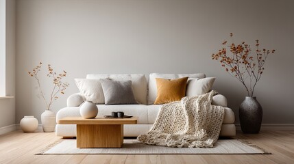 Nordic modern minimal living room