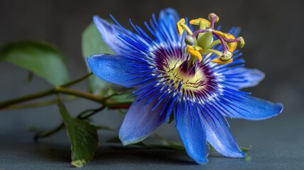 Fototapeta premium Images of stunning blue passionflower blooms