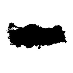 Turkey country map silhouette vector illustration