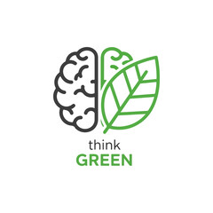 Green thinking concept, eco-friendly mind idea, environmental sustainability and nature connection.
