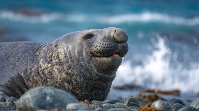 Male southern elephant seal Mirounga leonina on South Georgia Southern Ocean