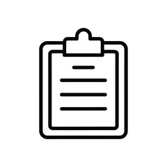 Clipboard with lines of text icon isolated on white background

