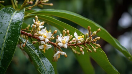 Obraz premium Mango blossom a cluster of mango blooms
