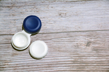 Lens Container. Contact lens storage case. Lens accessories