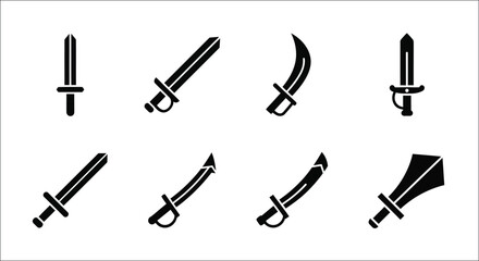 A collection of various medieval weapons including swords and scimitars