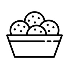 chicken nugget line icon