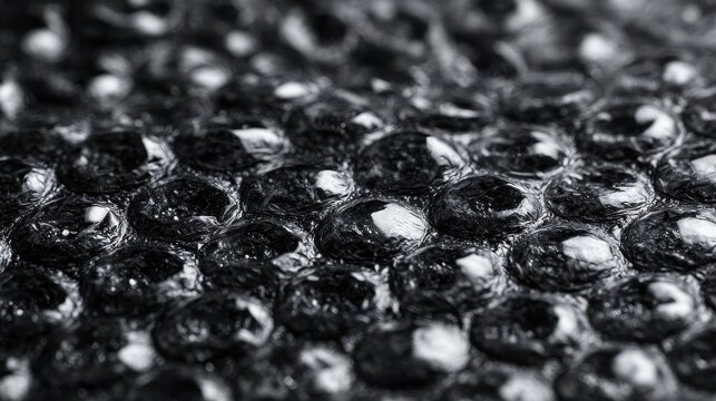 Overview of black bubble wrap
