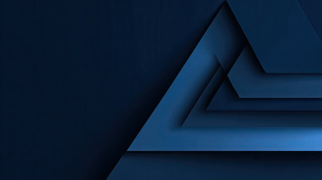 Abstract dark blue geometric triangle overlapping layers background - Powered by Adobe