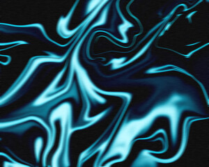 Abstract swirling teal and black liquid flowing energy pattern
