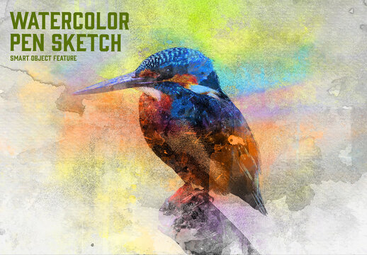 Watercolor Pen Sketch Effect